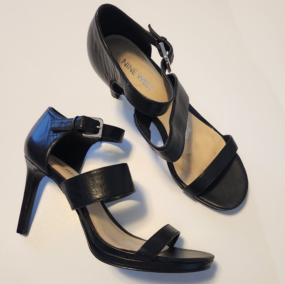 Nine West Black Strappy Heels